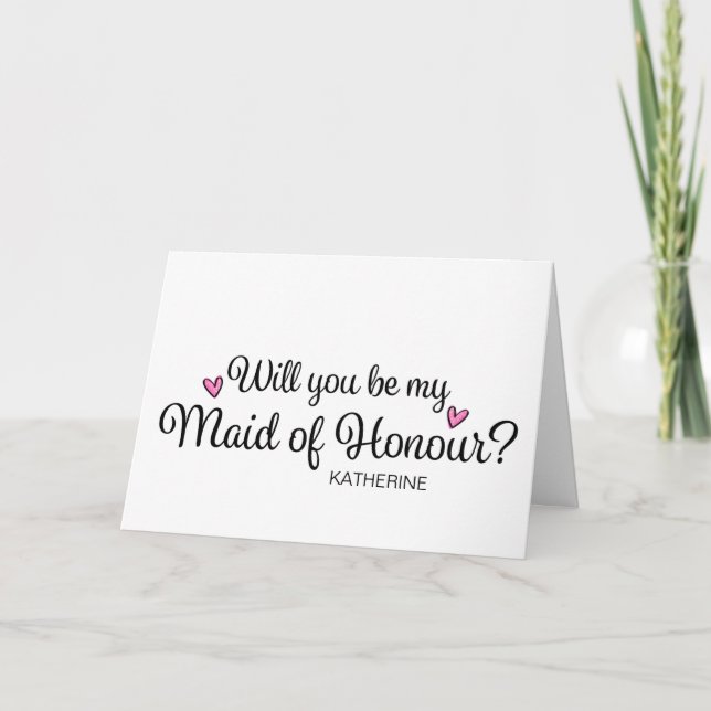 Will You Be My Maid of Honour From Bride Asking Kort (Framsida)