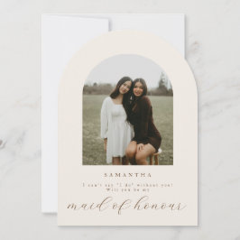 Will You Be My Maid Of Honour Photo Proposal Card Inbjudningar