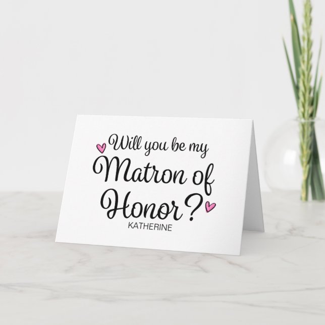 Will You Be My Matron of Honor From Bride Asking Kort (Framsida)