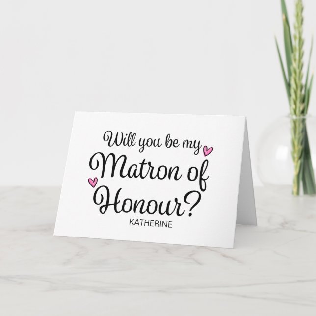 Will You Be My Matron of Honour From Bride Asking Kort (Framsida)