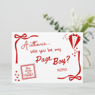 Will you be my Page Boy Card Invitation Inbjudningar