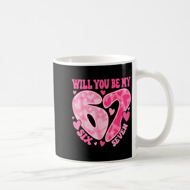 Will You Be My Six Seven Heart 67 Meme Valentines  Kaffemugg (Höger)