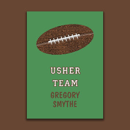 Will You Be My Usher Football Theme Card Inbjudningar
