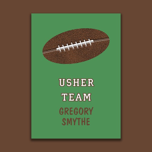 Will You Be My Usher Football Theme Card Inbjudningar (Skapare uppladdad)