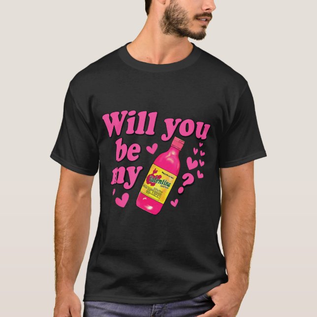 Will You Be My Valentina Salsa Meme Mexican Valent T Shirt (Framsida)
