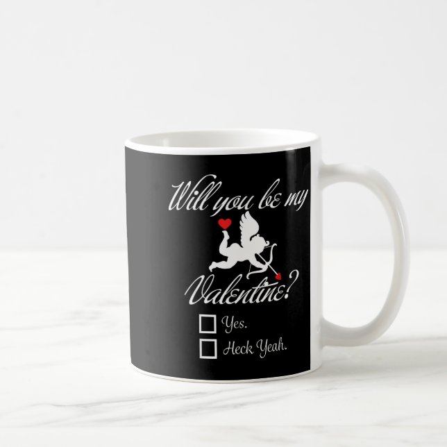 Will You Be My Valentine Funny Heart Cud V-day  Kaffemugg (Höger)