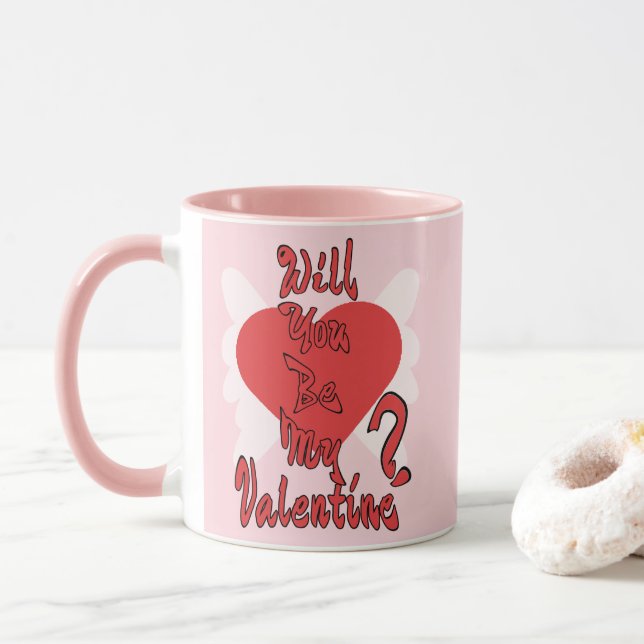 Will You Be My Valentine? Mugg (Med munk)