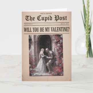Will You Be My Valentine Newspaper  Helgkort