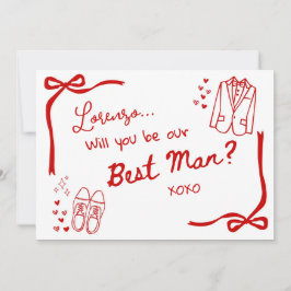 Will you be our Best Man Card Invitation Inbjudningar