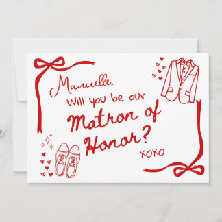 Will you be our Matron of Honor Card Invitation Inbjudningar