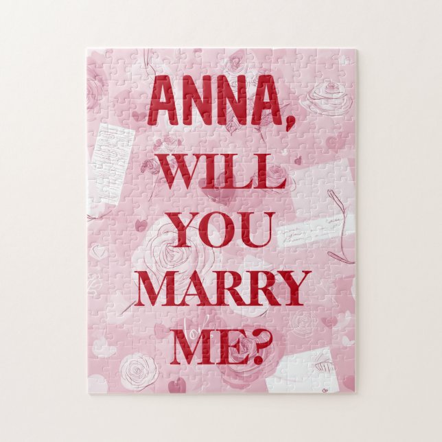 Will You Marry Me Custom Names Puzzle Pussel (Vertikal)