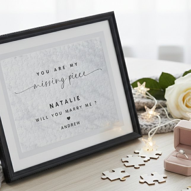 Will You Marry Me Proposal Simple Clean White Pussel (Will You Marry Me Proposal Simple Clean White jigsaw puzzle)