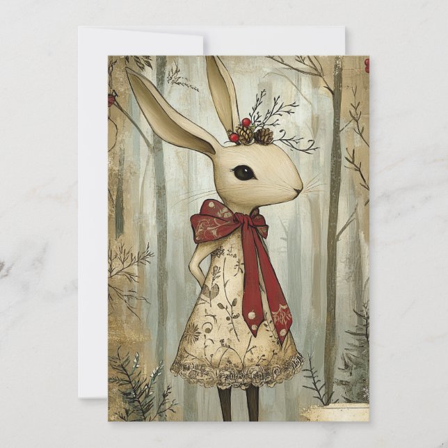 Willa the Rabbit | Woodland Whimsy  Julkort (Framsida)