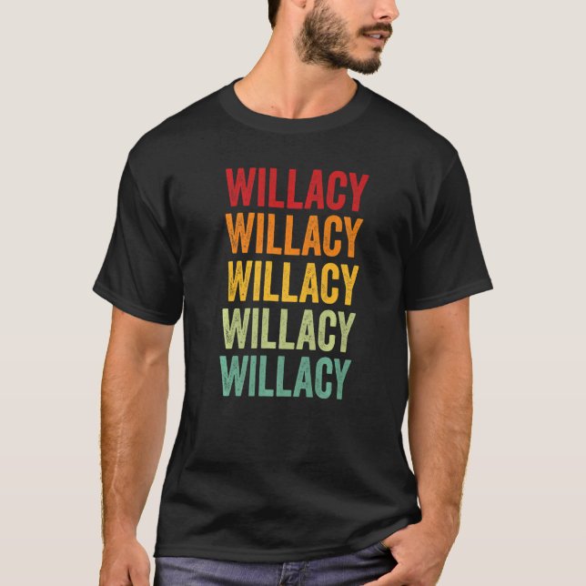 Willacy County Texas Rainbow Text T Shirt (Framsida)