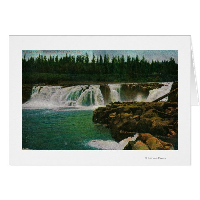 Willamette Falls i Portland Hälsningskort (Framsidan Horizontal)