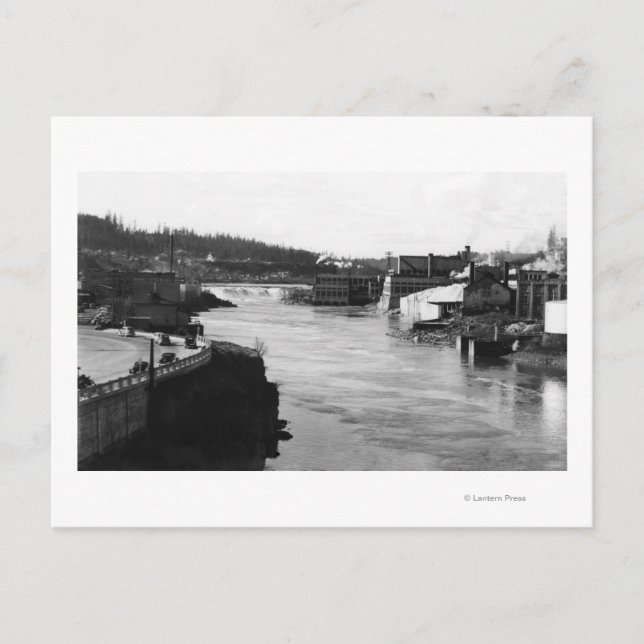 Willamette Falls och Pappra Mills Oregon City Vykort (Framsida)