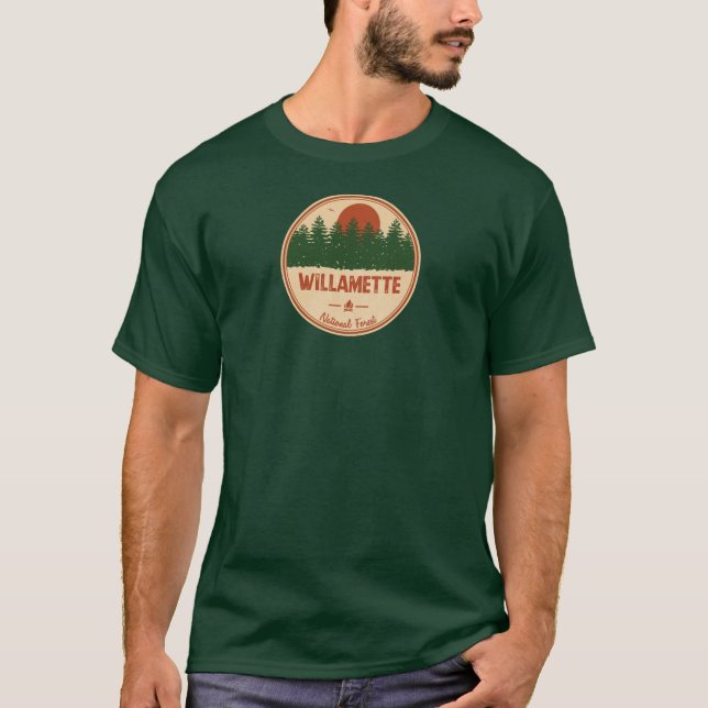 Willamette National Forest T Shirt (Framsida)