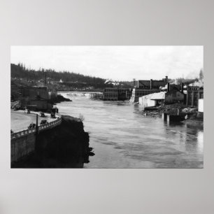 Willamette nedgångar och papper mal den Oregon Poster