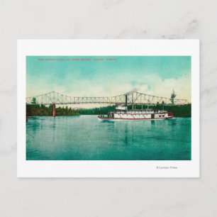 Willamette River och Steel Bridge i Albany Vykort