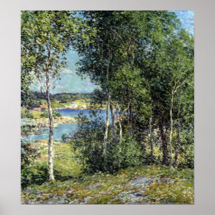 Willard L. Metcalf A Birches-familjen Poster