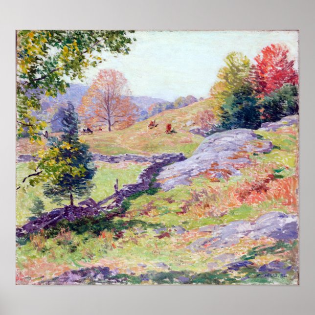 Willard Leroy Metcalf Hillside Pastures September Poster (Framsidan)