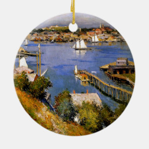 Willard Metcalf Gloucester Harbour Julgransprydnad Keramik