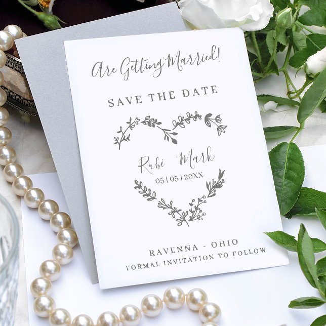 Willblommor Heart och Save Date Quote Stämpel (Skapare uppladdad)