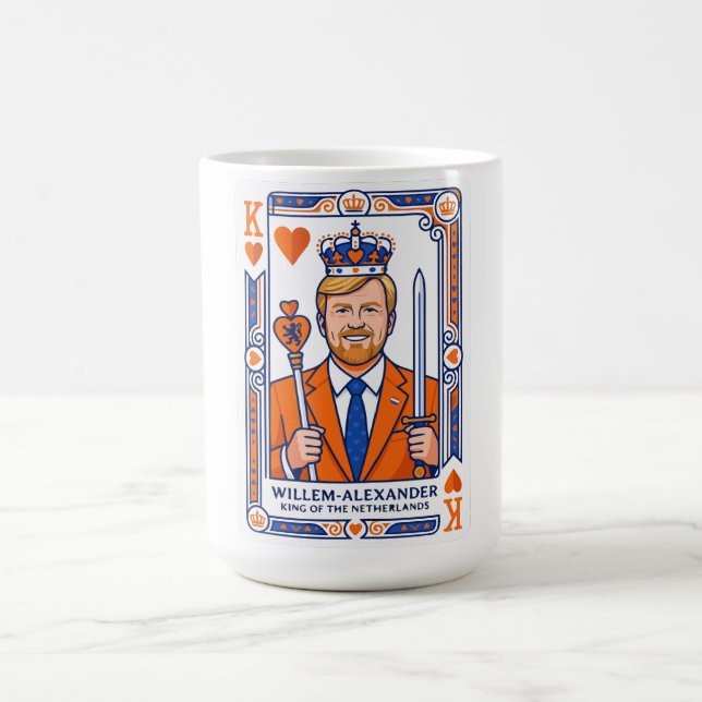 Willem-Alexander Speelkaart - Hartenkoning Konings Kaffemugg (Center)