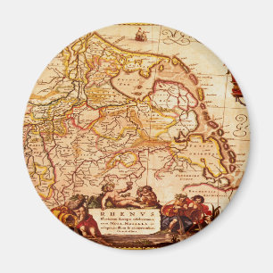 Willem Blaeu Old Rhineland Germanic Karta Series Magnet