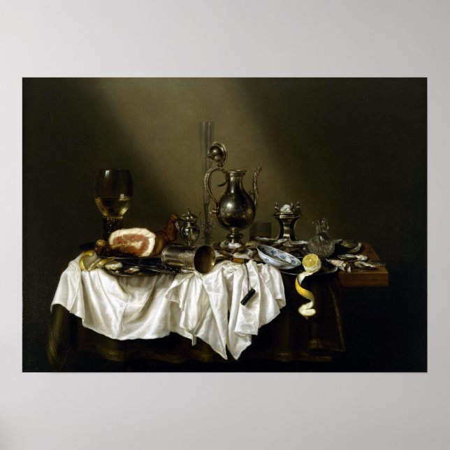 Willem Claesz Heda Banquet Biet med Ham Poster (Framsidan)
