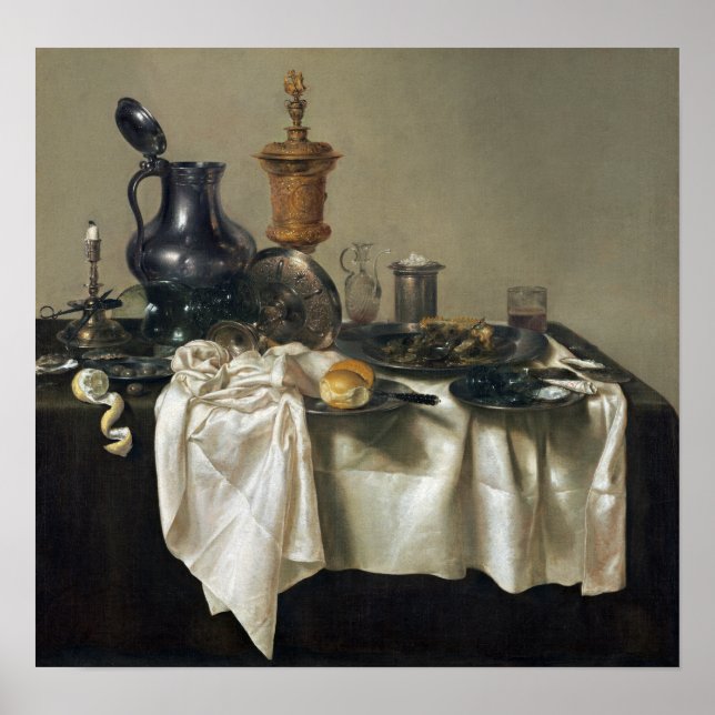 Willem Claesz Heda Banquet Biet med Mince Paj Poster (Framsidan)