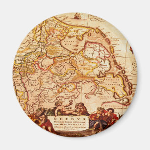 Willem Janszoon Blaeu Old German Karta Collection Magnet