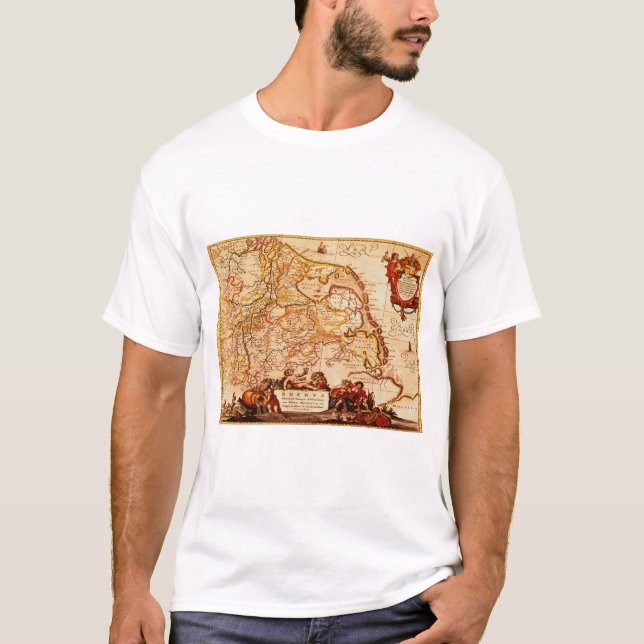 Willem Janszoon Blaeu Old German Karta Collection Tee (Framsida)