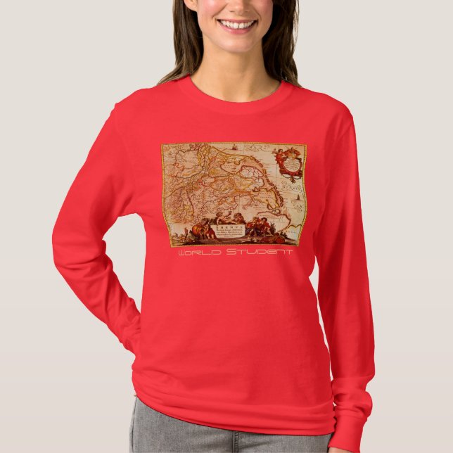 Willem Janszoon Blaeu Old German Karta Collection Tee (Framsida)