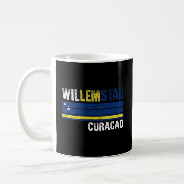 Willemstad Curacao Flagga S Kaffemugg (Vänster)