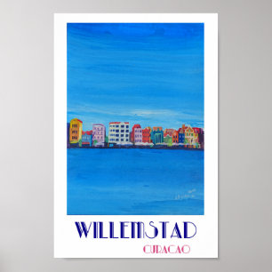 Willemstad Curacao Retro affisch
