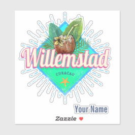 Willemstad Curacao Vacation Vintage Västindien Klistermärken