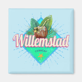 Willemstad Curacao Vacation Vintage Västindien Magnet