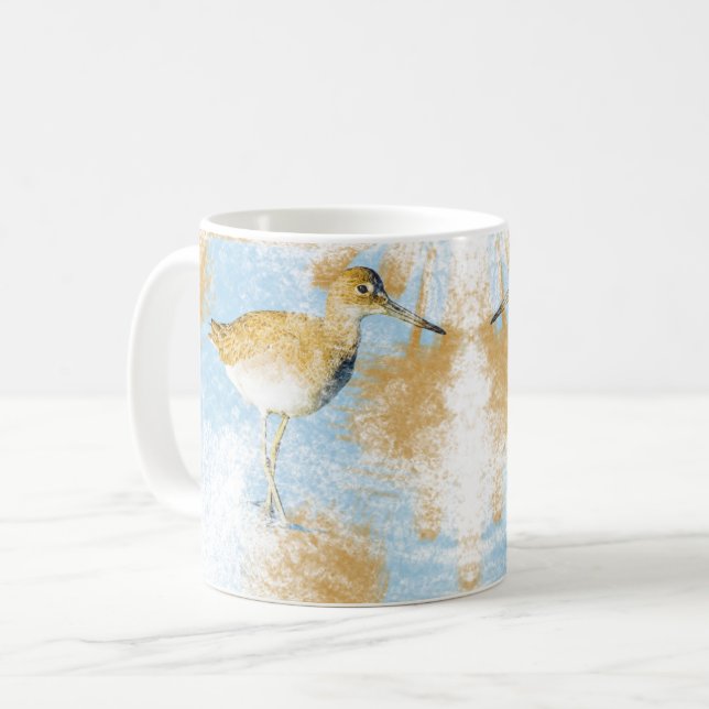 Willet Shorebird Art Kaffemugg (Framsida vänster)