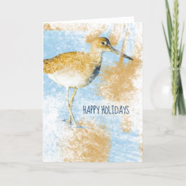 Willet Shorebird Beach Artwork Helgkort