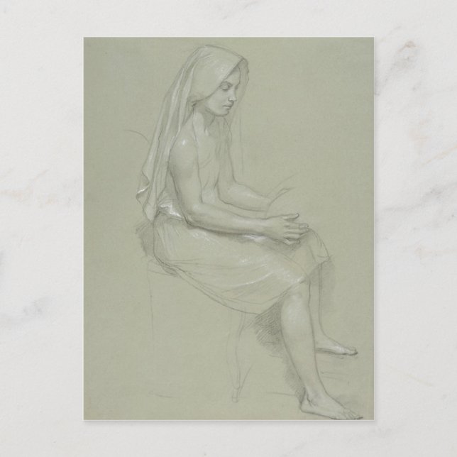 William-Adolphe Bouguereau (1825-1905) - Studie av Vykort (Framsida)