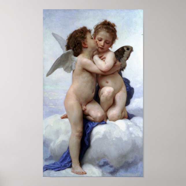 William-Adolphe Bouguereau-First Kiss Poster (Framsidan)