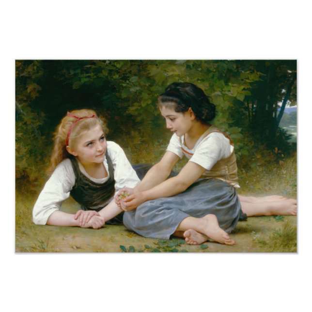 William-Adolphe Bouguereau - Nöt Gatherers Fototryck (Framsidan)