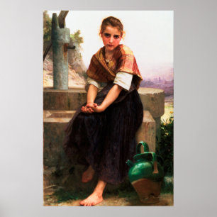 William-Adolphe Bouguereau: The Broken Pitcher Poster