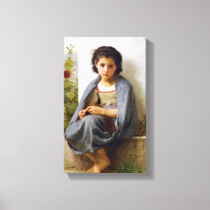 William-Adolphe Bouguereau - The Little Knitter Canvastryck