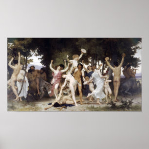 William-Adolphe Bouguereau-The ungdom av bacchusen Poster