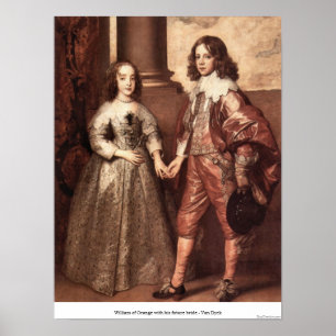 William av Orange med sin framtida brud - Van Dyck Poster