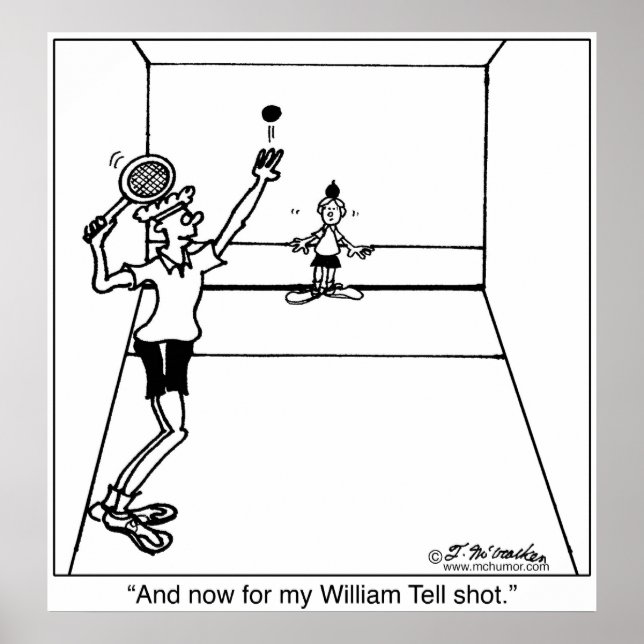 William Berätta för Racquetball Shot Poster (Framsidan)