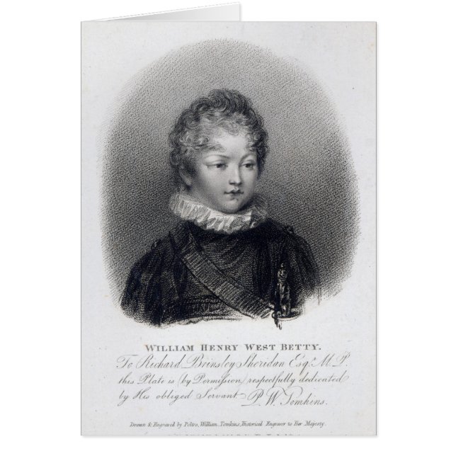 William Betty, 1805 Hälsningskort (Framsidan)