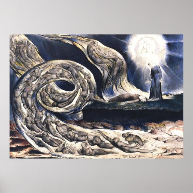 William Blake Älskare Whirlwind illustrerar helvet Poster (Framsidan)